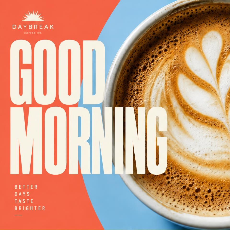 Daybreak — fictional coffee Instagram design